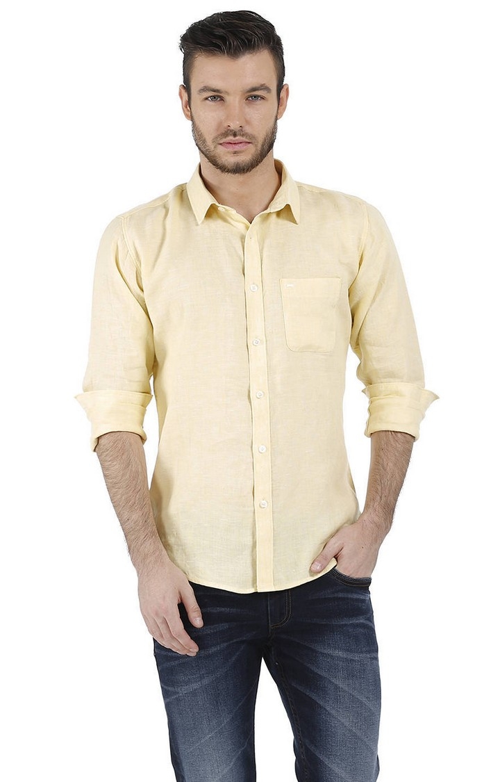Basics | Yellow Solid Casual Shirts 0
