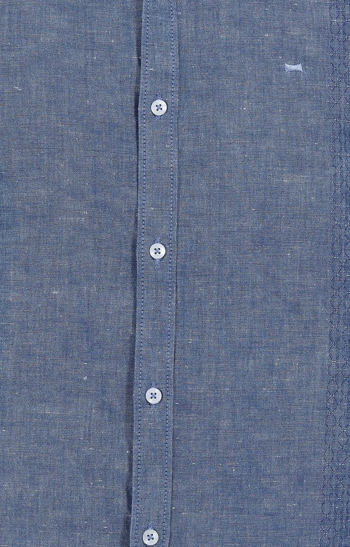 Basics | Blue Solid Casual Shirts 4