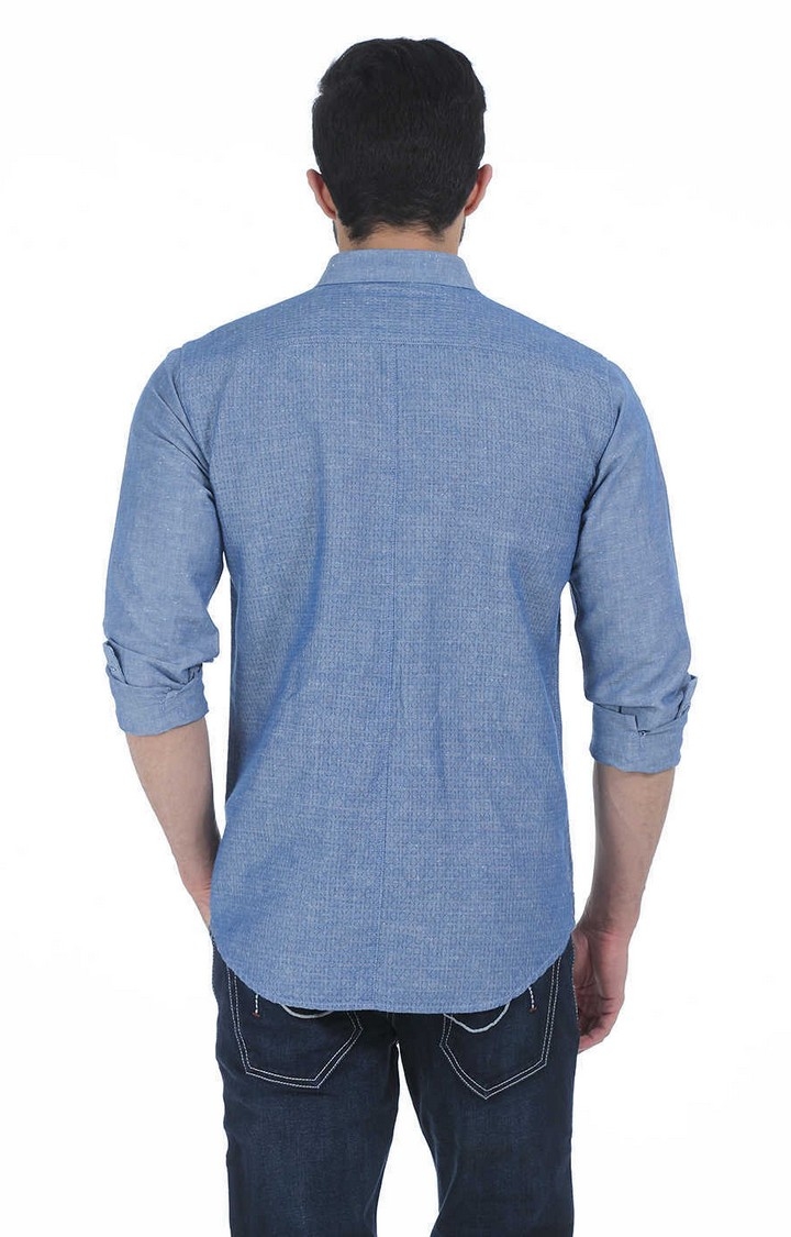 Basics | Blue Solid Casual Shirts 3