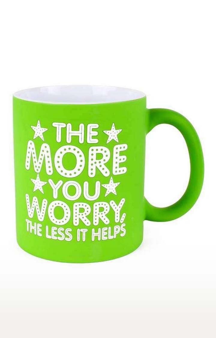 Archies | Archies The More You Worry The Less It Helps Neon Green Mug 0