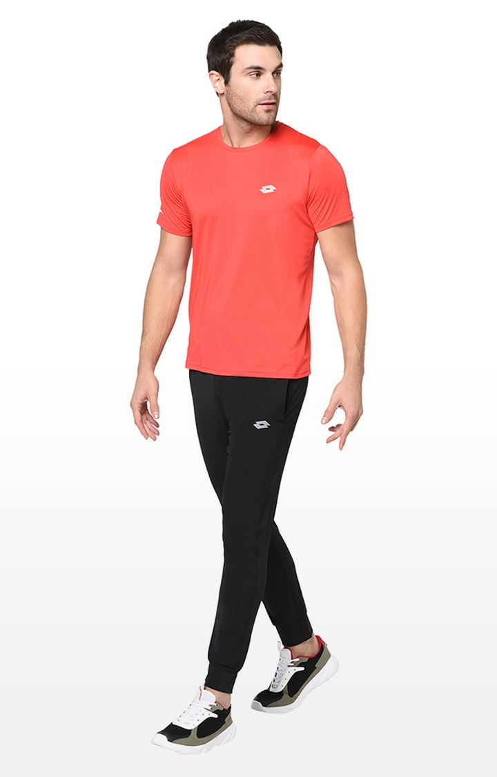 Lotto | Men's Red Polyester Solid Activewear T-Shirt