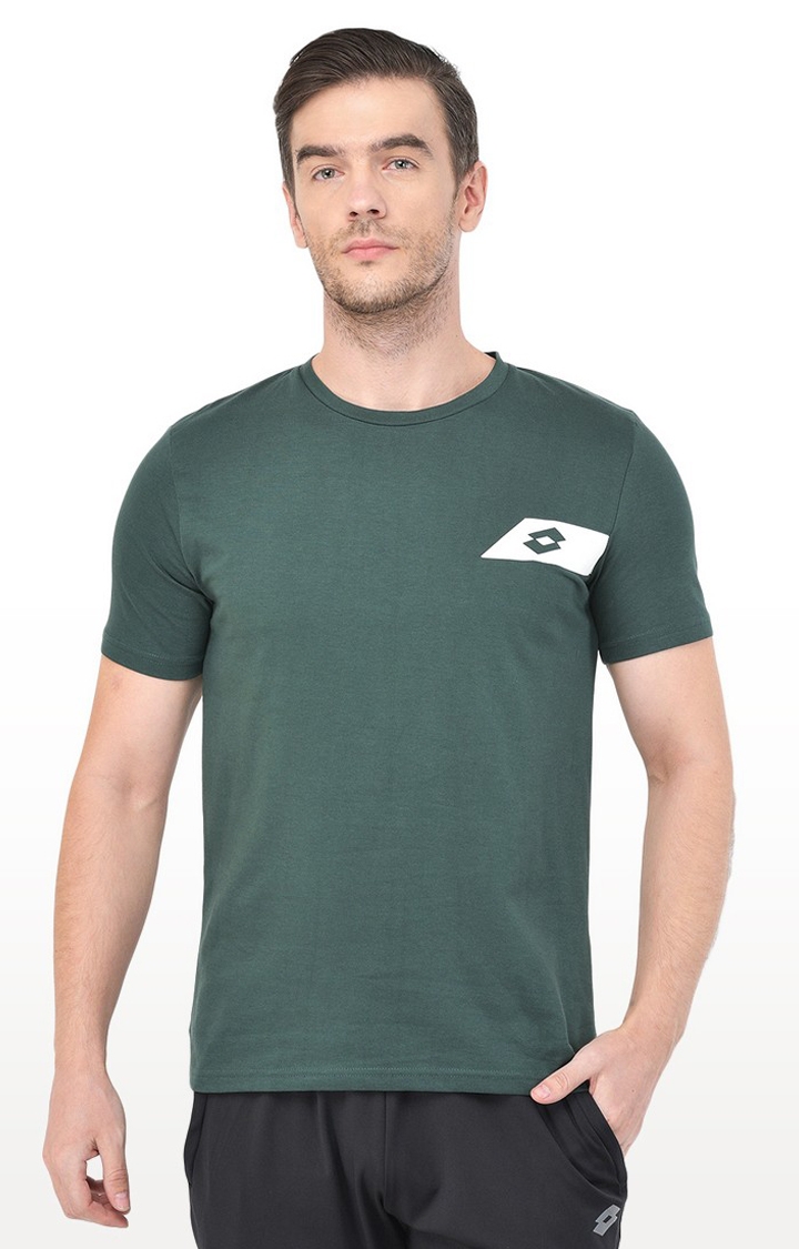 Lotto | Men's Green Solid T-Shirts 0