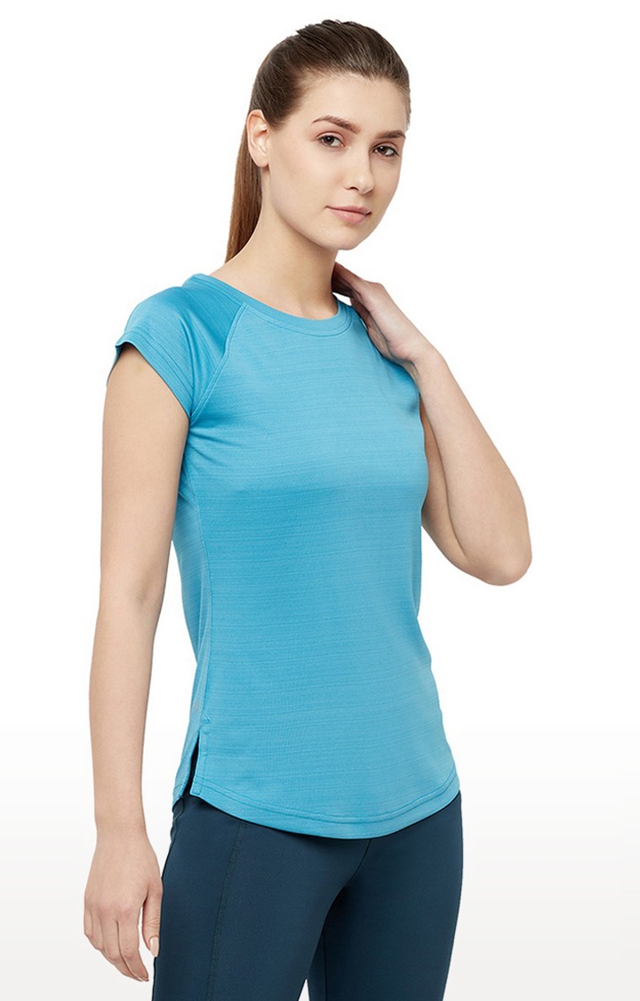 Lotto | Women's Blue S Solid Activewear T-Shirt
