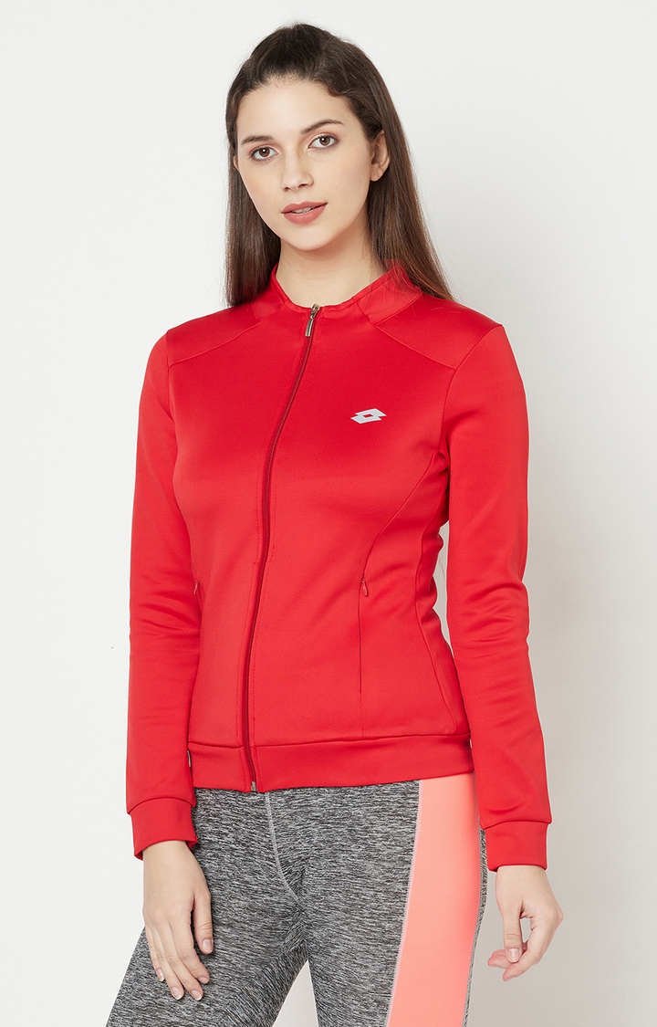 Lotto | Women's Red Solid Activewear Jackets 3