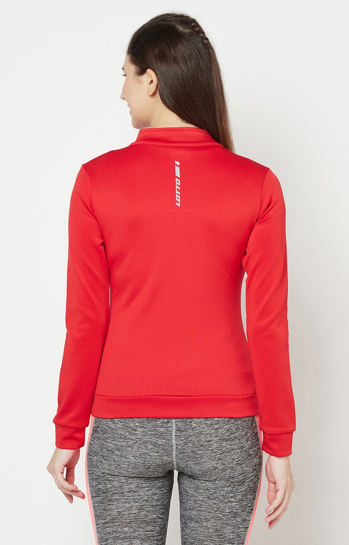 Lotto | Women's Red Solid Activewear Jackets 5