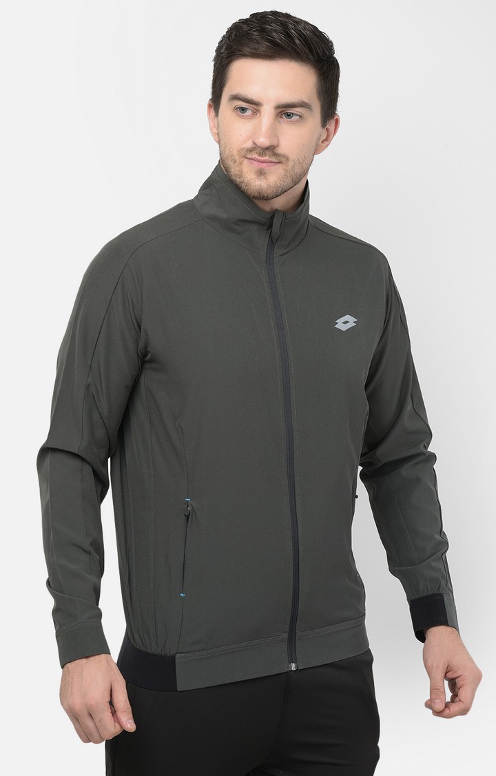 Lotto | Men's Grey S Solid Activewear Jacket 3