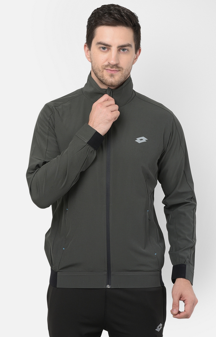 Lotto | Men's Grey S Solid Activewear Jacket 0