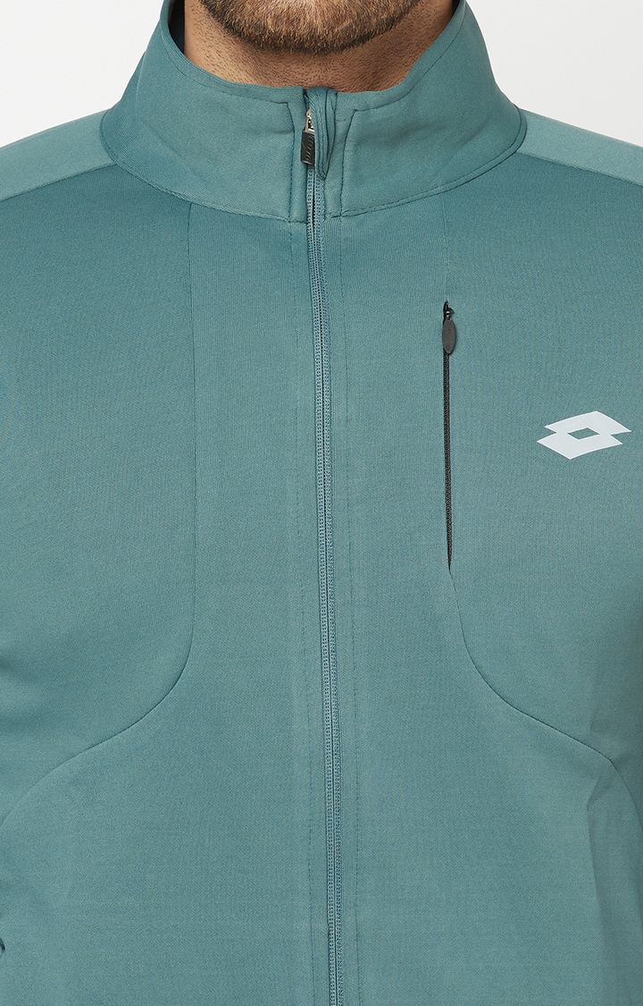 Lotto | Men's Green Solid Activewear Jackets 6