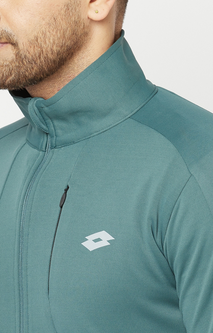 Lotto | Men's Green Solid Activewear Jackets 7