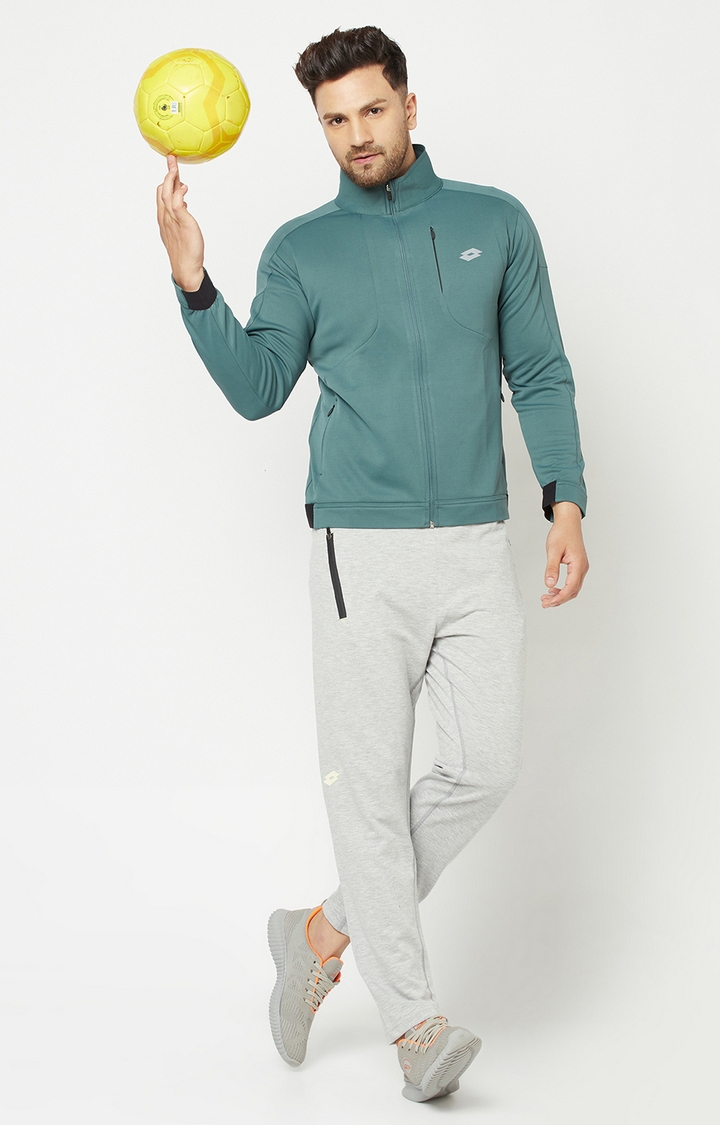 Lotto | Men's Green Solid Activewear Jackets 2