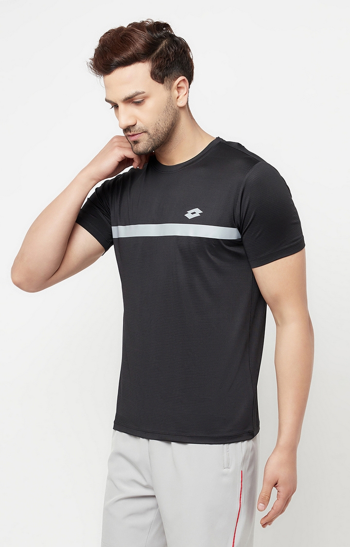 Lotto | Men's Black Activewear T-Shirts 3