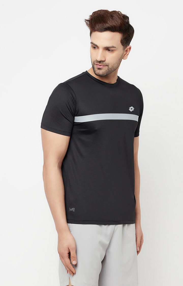Lotto | Men's Black Activewear T-Shirts 4
