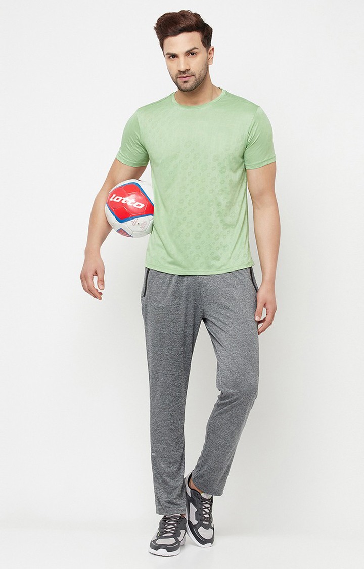 Lotto | Men's Green Polyester Printed T-Shirt