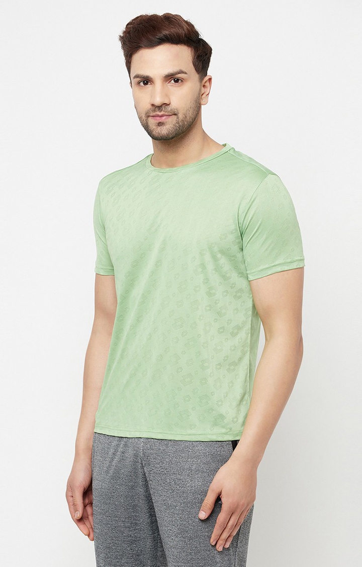Lotto | Men's Green Polyester Printed T-Shirt