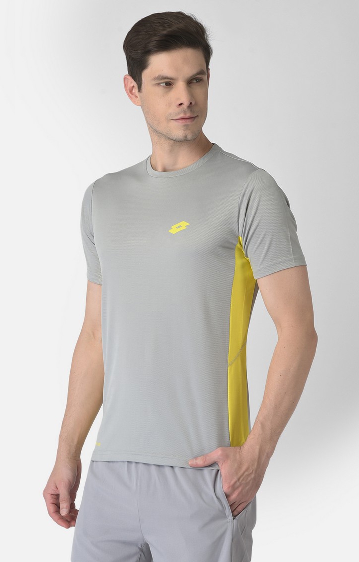 Lotto | Men's Grey Polyester Solid Activewear T-Shirt 2