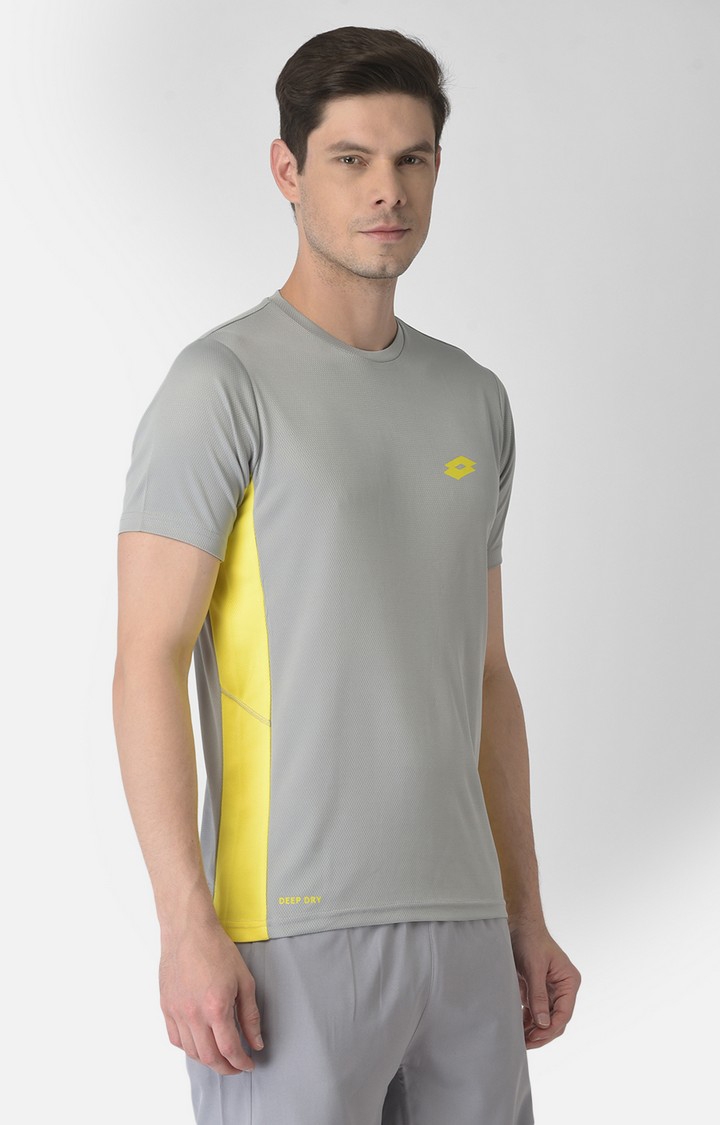 Lotto | Men's Grey Polyester Solid Activewear T-Shirt 1