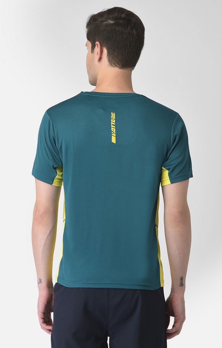 Lotto | Men's Green Polyester Solid Activewear T-Shirt 3