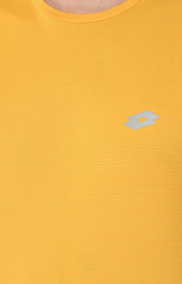 Lotto | Men's Yellow Polyester Solid T-Shirt