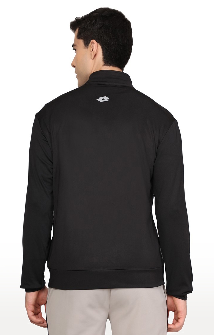 Lotto | Men's Black Polyester Solid Activewear Jacket 3