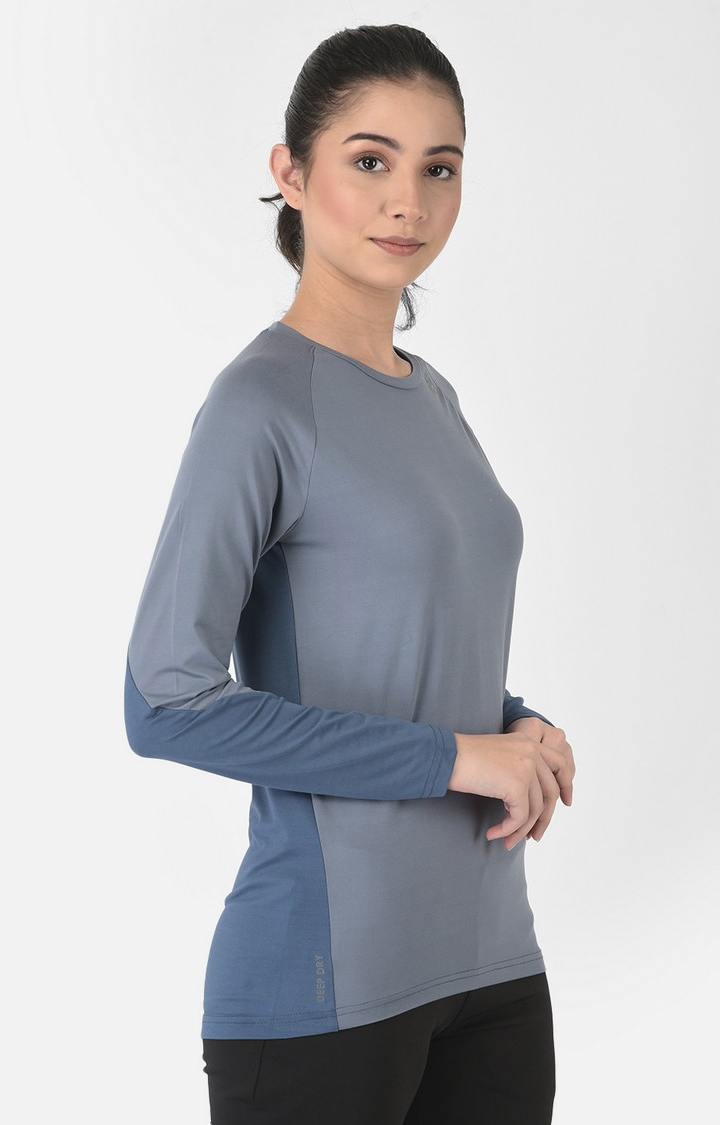 Lotto | Women's Grey Polyester Solid Activewear T-Shirt 2