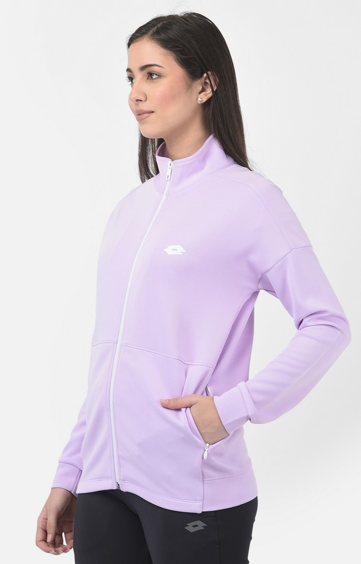 Lotto | Women's Purple Polyester Solid Activewear Jacket