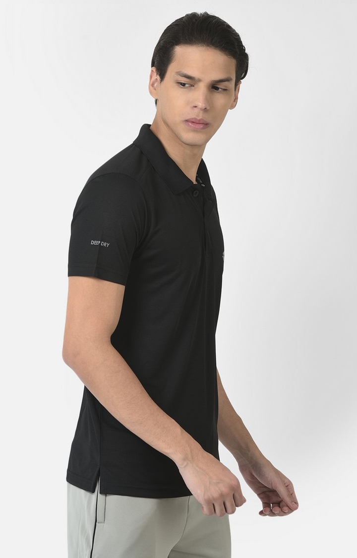 Lotto | Men's Black Polyester Solid Polo 2