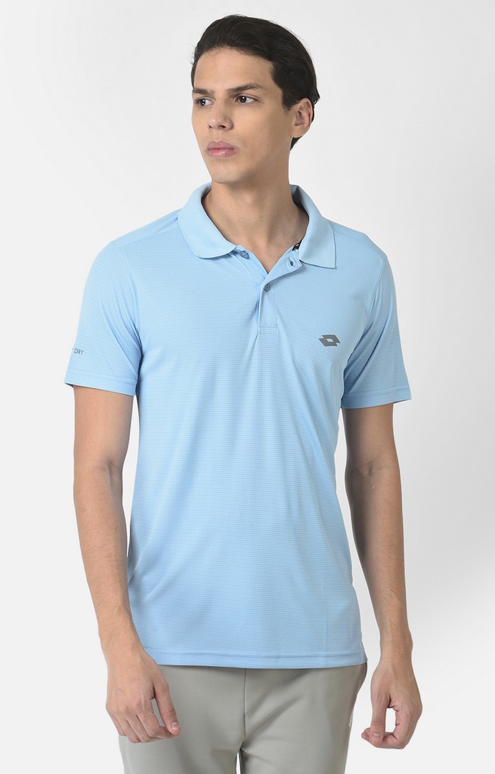 Lotto | Men's Blue Polyester Solid Polo 0