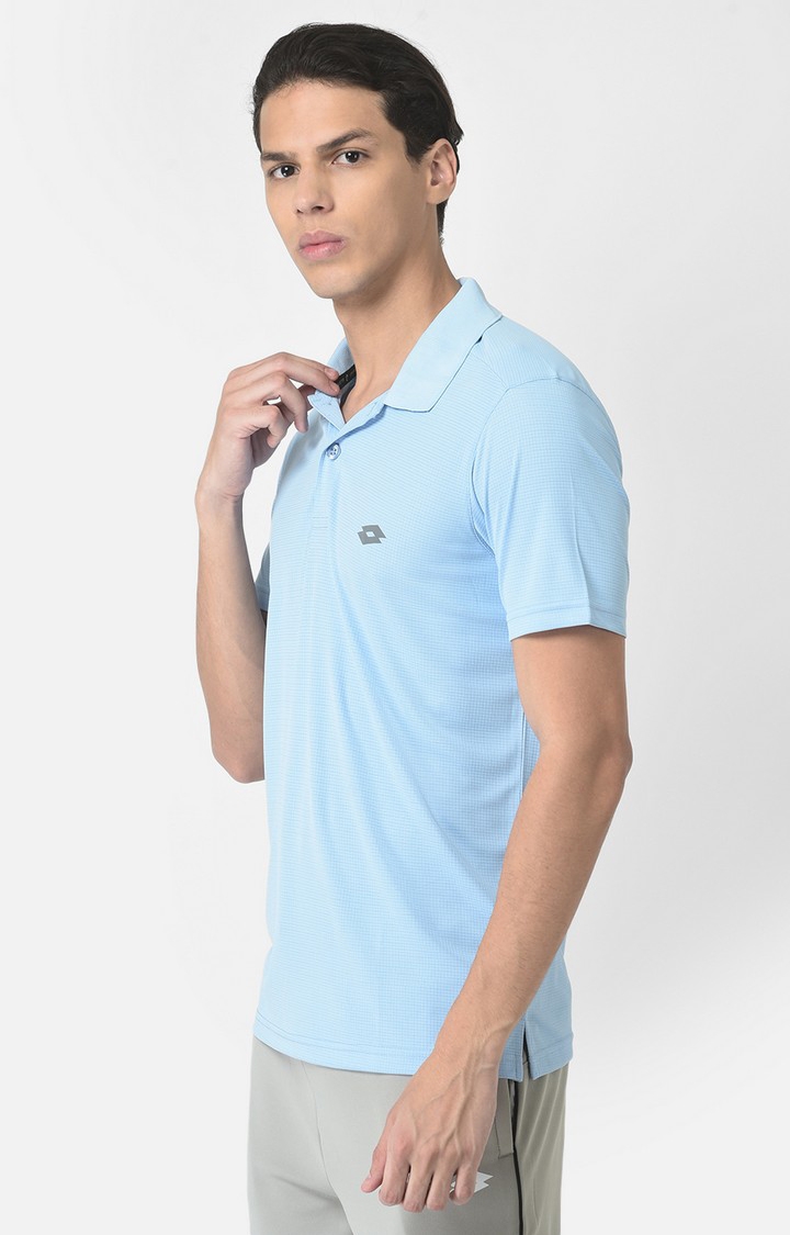 Lotto | Men's Blue Polyester Solid Polo 1