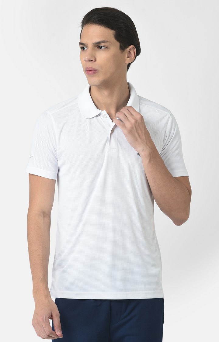 Lotto | Men's White Polyester Solid Polo 0