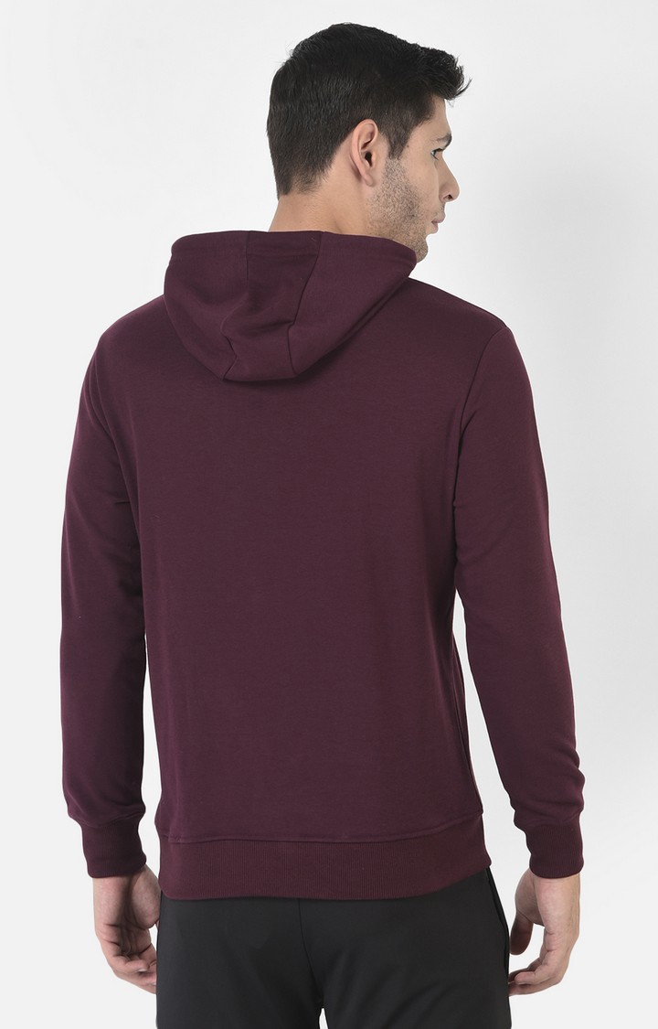 Lotto | Men's Brown Polycotton Typographic Printed Hoodie
