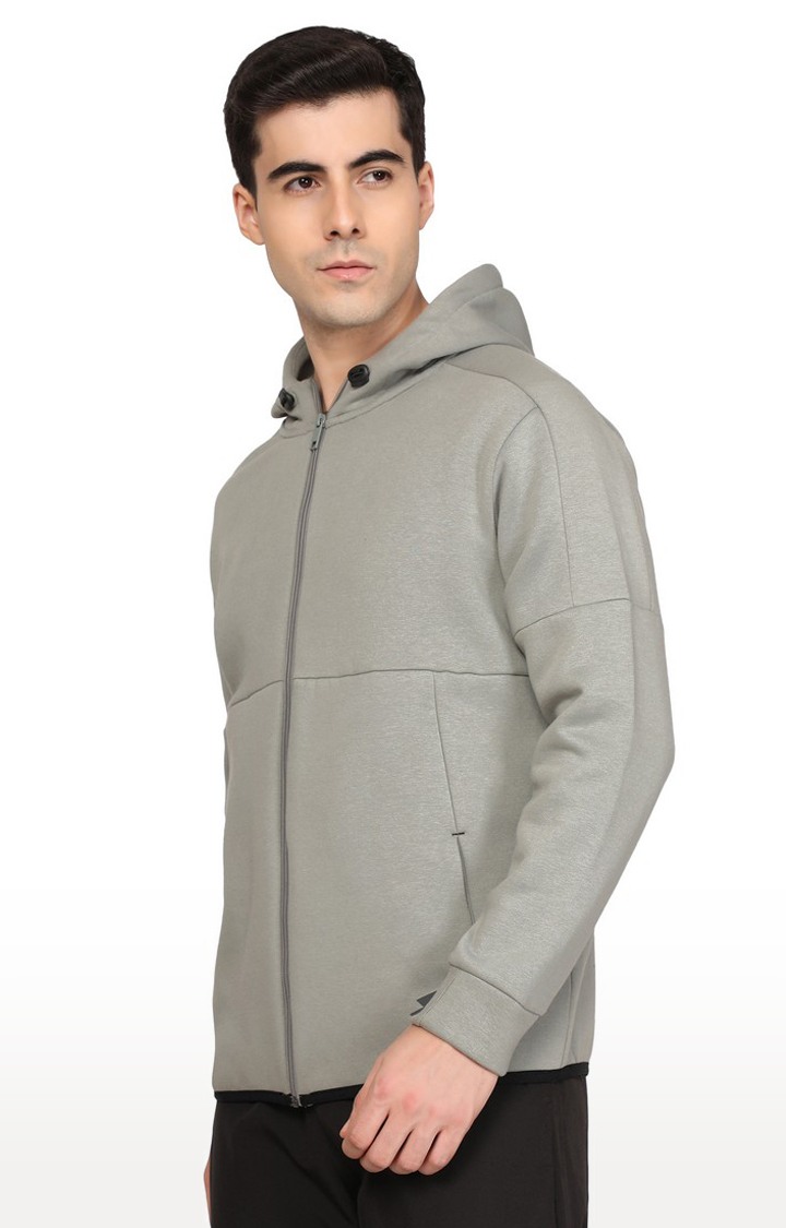 Lotto | Men's Grey Polycotton Solid Hoodie