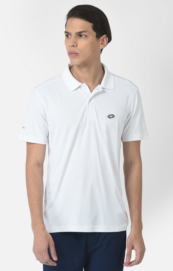 Mens white polyester polo shirts top