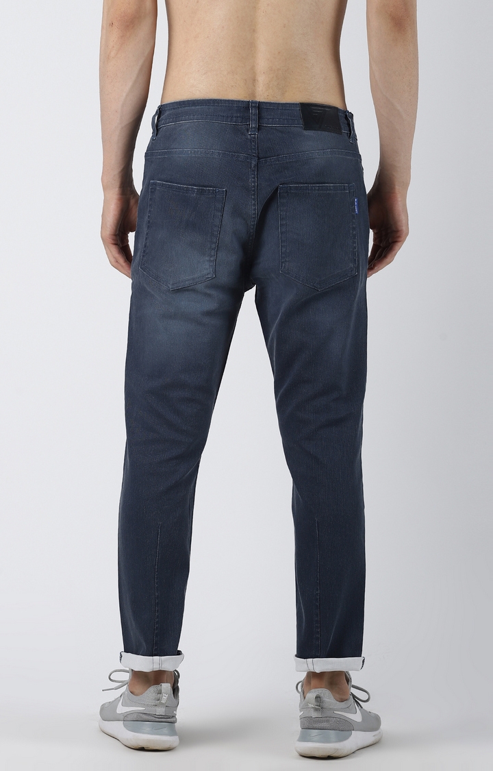 Blue Saint | Blue Solid Tapered Jeans 3