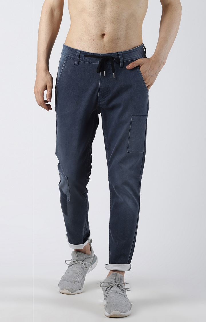 Blue Saint | Blue Solid Tapered Jeans 0