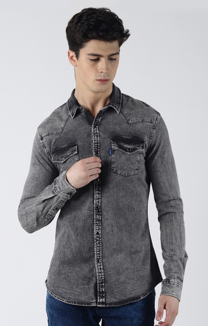 Blue Saint | Grey Solid Casual Shirt 0