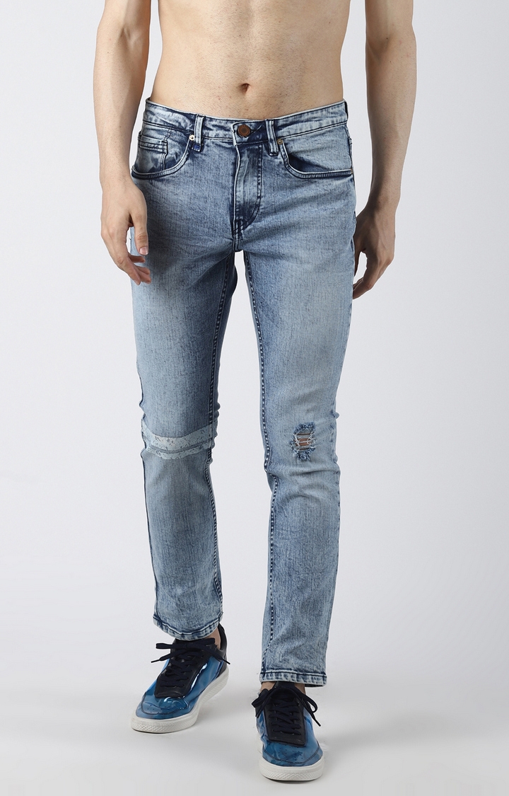 Blue Saint | Blue Ripped Tapered Jeans 0
