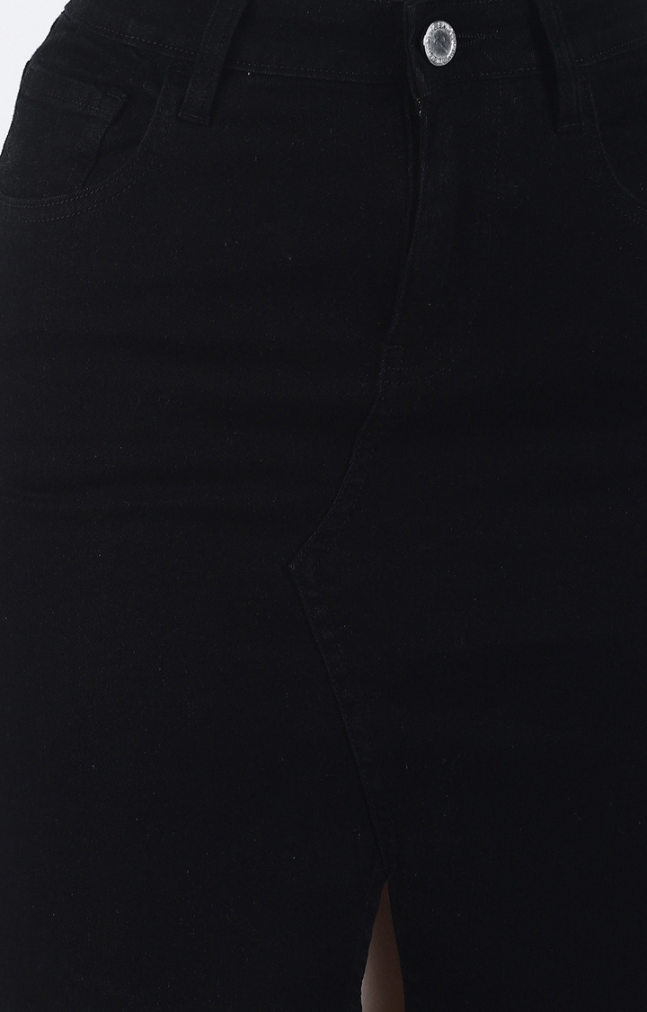Blue Saint | Black Solid Skirt 4