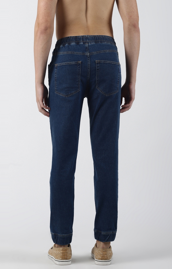 Blue Saint | Blue Solid Tapered Jeans 3