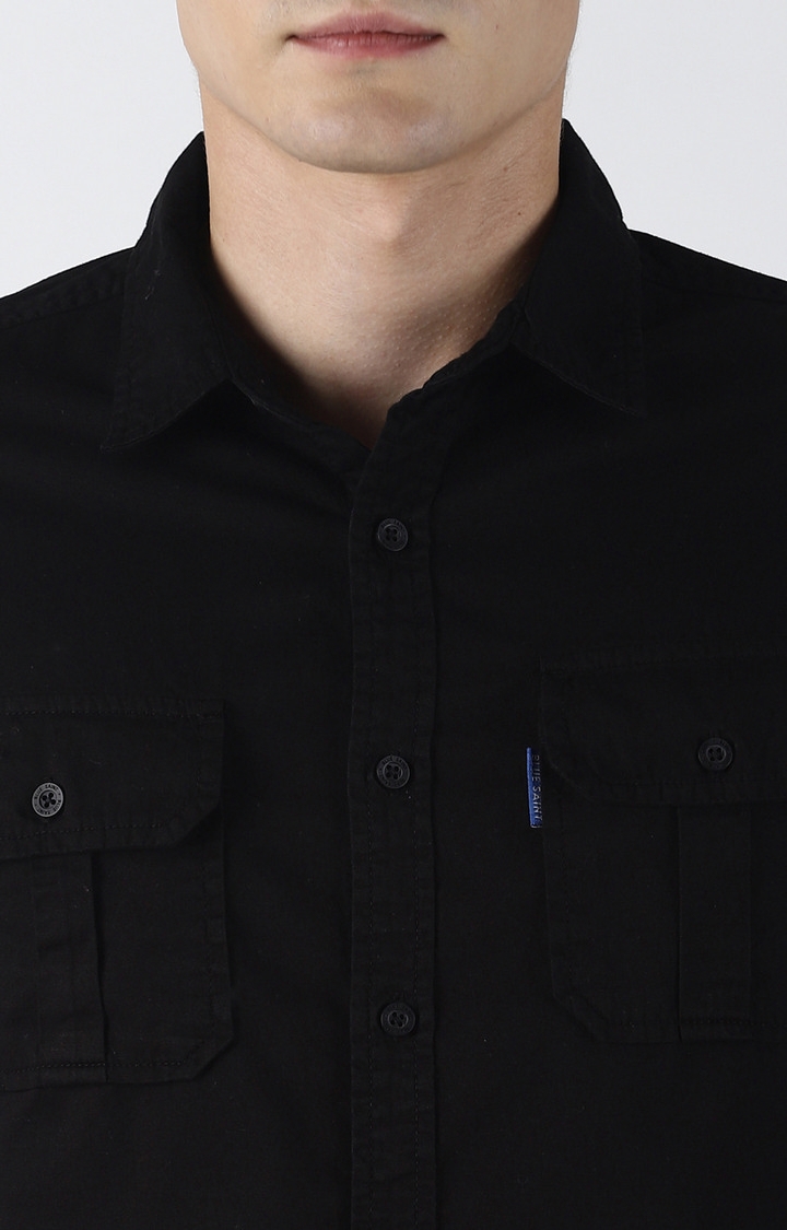 Blue Saint | Black Solid Casual Shirt 4