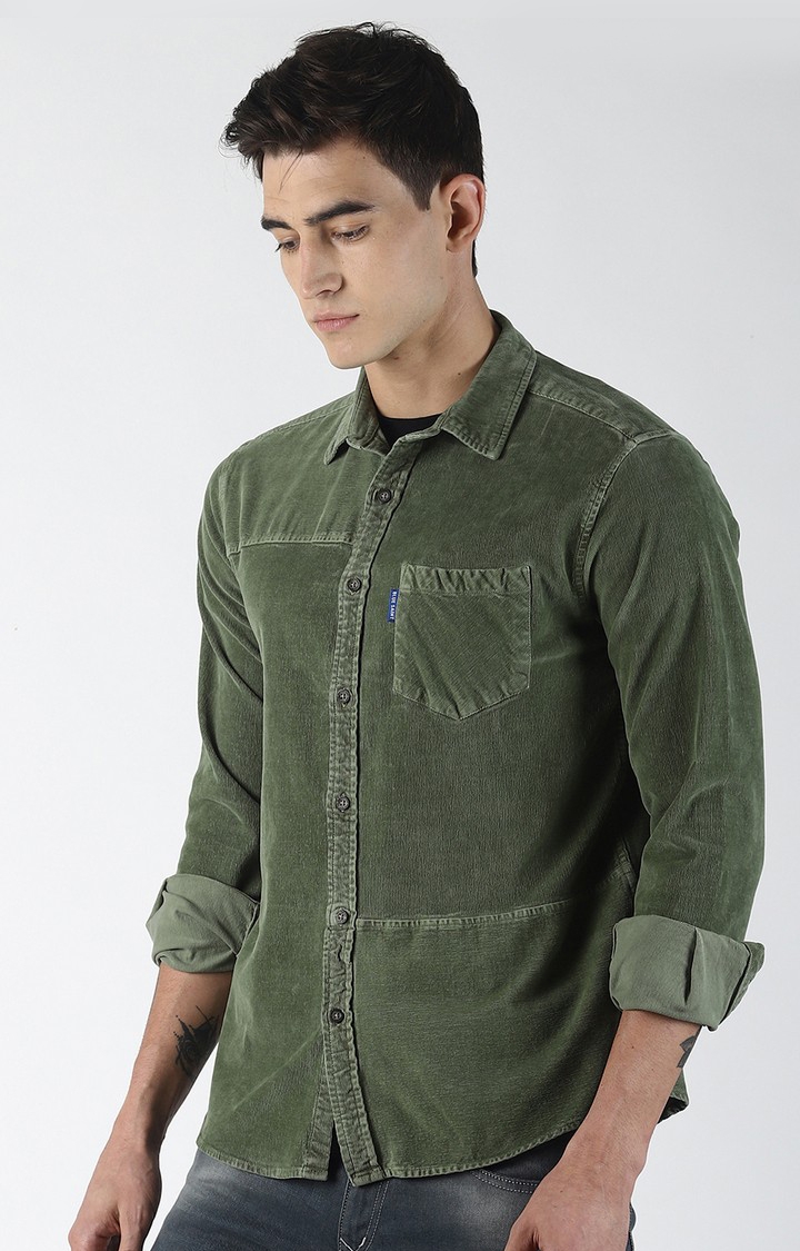 Blue Saint | Green Solid Casual Shirt 2