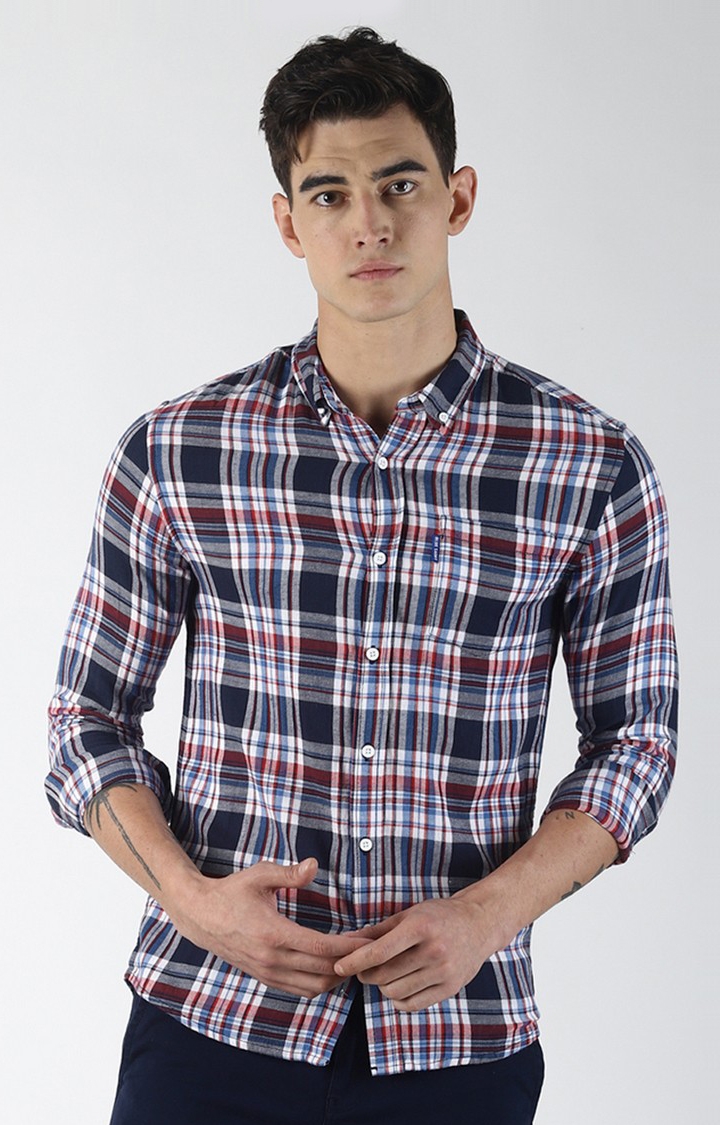 Blue Saint | Multicolored Checked Casual Shirt 0