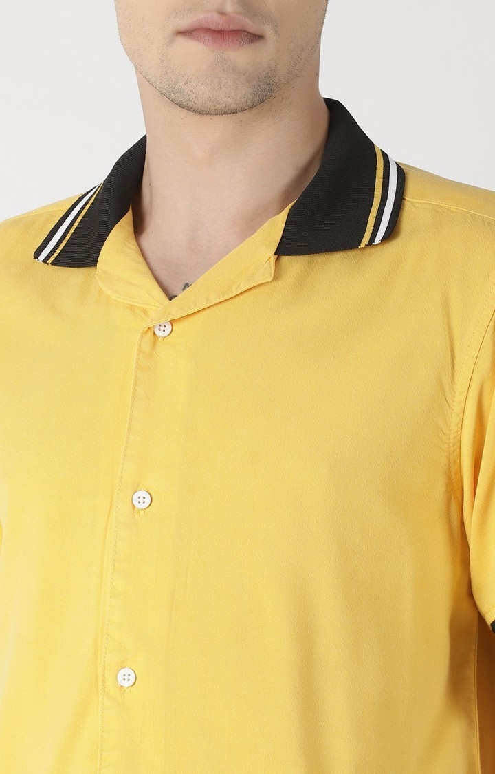 Blue Saint | Yellow Solid Polo T-Shirt 4