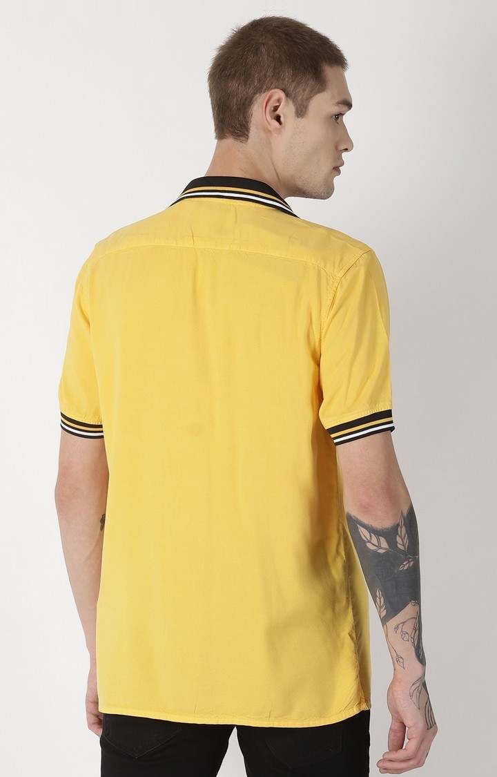 Blue Saint | Yellow Solid Polo T-Shirt 3