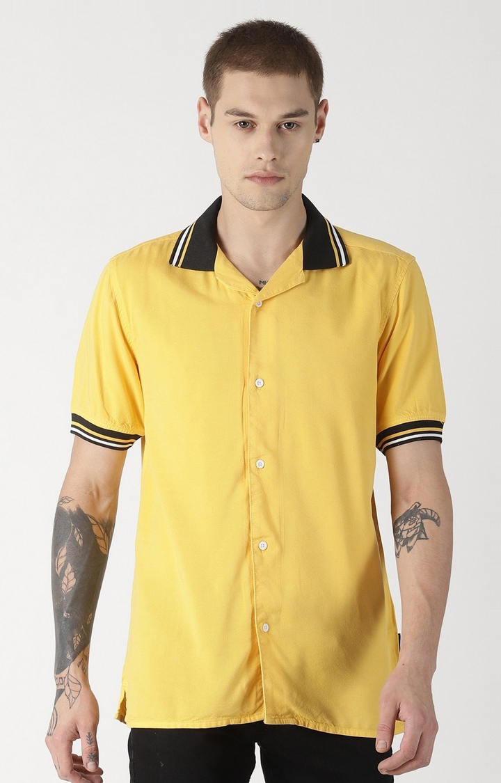 Blue Saint | Yellow Solid Polo T-Shirt 0