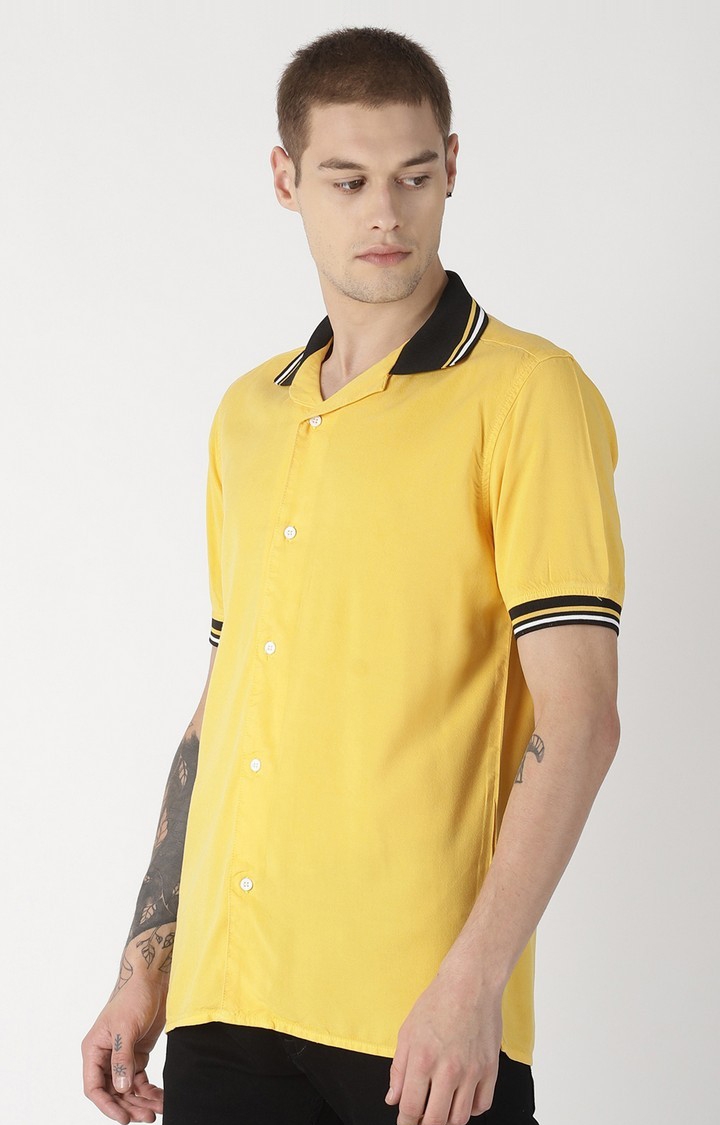 Blue Saint | Yellow Solid Polo T-Shirt 2