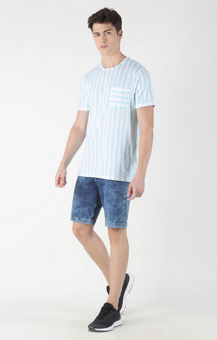 Blue Saint | Blue Striped T-Shirt 1
