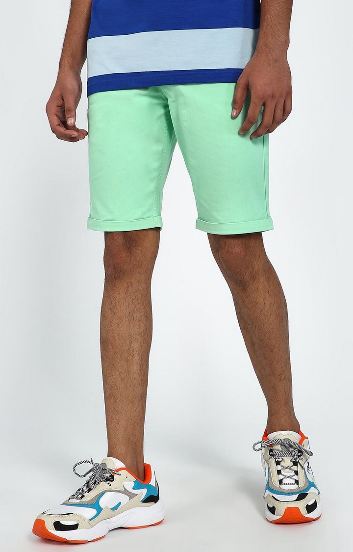 Blue Saint | Green Solid Shorts 0
