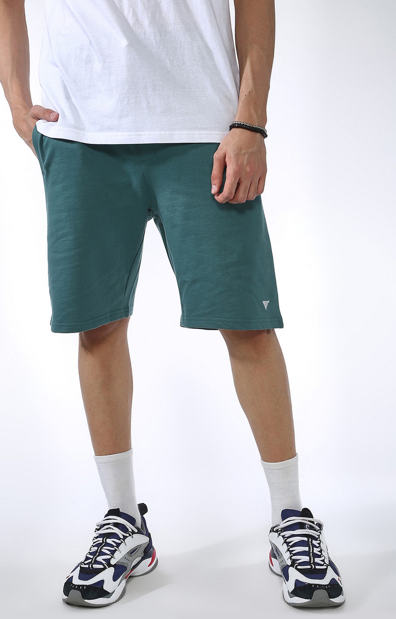 Blue Saint | Green Solid Shorts 0