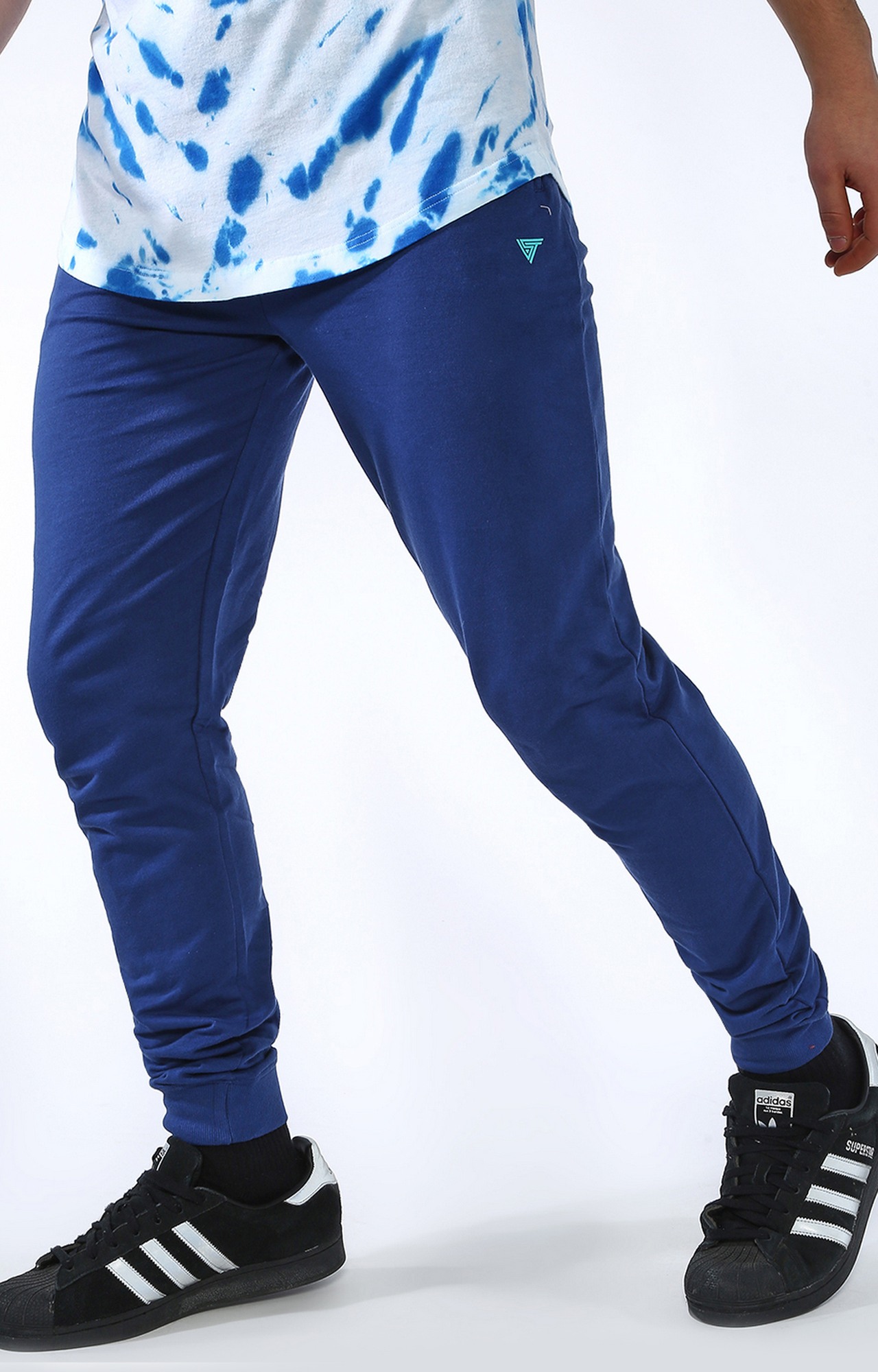 Blue Saint Men s Blue Solid Slim Fit Joggers