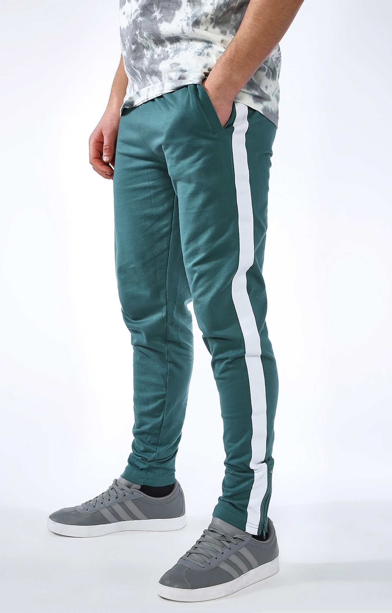 Green Solid Trackpants